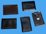 (5) Vintage Leather Wallets, Including Timex and