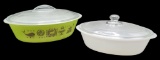 (2) Vintage Glasbake Covered Casserole Dishes: