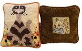 (2) Needlepoint Pillows--Cats