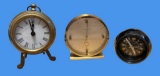 (3) Clocks, Including Swiss Sheffield Brass