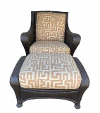 Outdoor Chair & Matching Ottoman by Brown Jordan