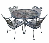 Meadowcraft Round Outdoor Iron Table & (4) Chairs