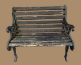 Iron and Iron Outdoor Bench, 38