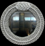 Framed Round Mirror with Rope Design--26
