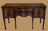 Mahogany Serpentine Front Buffet with Brass