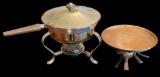 Brass Chafing Dish and Copper Warming Stand