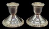 Pair of Empress Weighted Sterling Candlesticks
