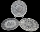 (3) Vintage Round Glass Serving Platters:  12
