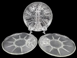 (3) Round Glass Divided Serving Dishes:  (2)