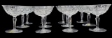 (12) Stems of Hand Cut Crystal (Champagne)--E & R