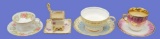 (2) Teacups & Saucers and (2) Demitasse Cups &