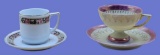 (2) Unmarked Demitasse Cups & Saucers
