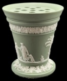 Wedgwood Green Jasperware Vase--4 3/4