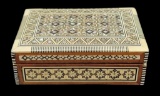 Rectangular Wooden & Inlaid Mother of Pearl Hinged