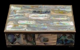 Vintage Mexican Abalone Shell Decorative Box