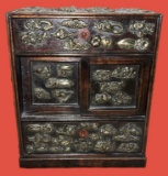 Ornate Vintage Wooden Box--One Drawer over Two