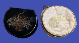 (2) Vintage Embroidered Jewelry Holders,