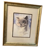 Double Matted and Framed Watercolor by Diane