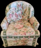 Upholstered Chair with Tufted Back & Matching