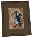 Framed and Matted Rooster Painting-12.25” x 15.25”