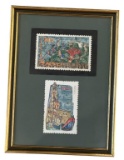 Framed Art of Stamps From Israel-10” x 14”