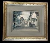 Framed, Matted, and Signed Watercolor by Chinom,