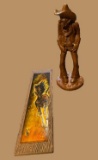 (2) Western Theme Decorations: Wooden Figurine