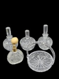 Assorted Cut Glass Vanity Items