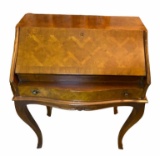Vintage Slant Top Desk With Cabriole Legs,