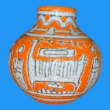 Midcentury Italian Orange Ceramic Vase by