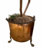 Vintage Footed Copper Bucket with Iron Bale