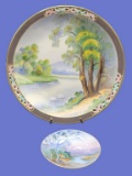 (2) Hand Painted Porcelain Plates