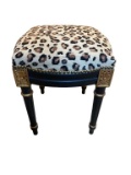 Upholstered Stool with Needlepoint Seat--