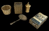 Assorted Gold Tone Bathroom Accessories-Mirror