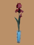 Ceramic Flower in Crystal Vase--26 1/2