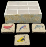 (7) Woven Bird Coasters and 9-Section Organizer