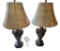 Pair of Lamps w/Rams Head Handles