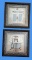 (2) Framed Bathroom Art-11” Square