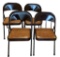 (4) Metal Folding Chairs with Padded Seats MECO