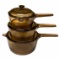 (3) Visions Cookware Covered Pots