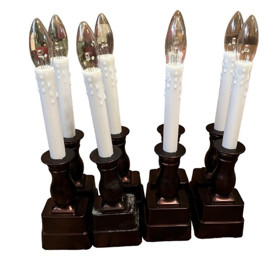 (8) Battery Operated Candlesticks, (1) Damaged