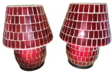 Pair of Glass Battery Operated Lamps
