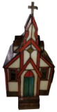 Faux Stained Glass Lighted Church