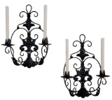 Pair of Metal Wall Candle Sconces