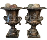 (2) Decorative Urns-13.5” High, 9” Wide