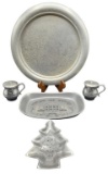 Pewter Serving Pieces & West bend Aluminum Tray
