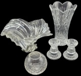 Assorted Glass:: Console Bowl, Large Vase, Small