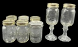 (6) Mason Jars and (2) Mason Jar Goblets