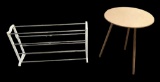 Shoe Rack -  36” X 20” and Round Side Table - 2