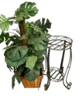 Metal Plant Stand and Artificial Plant